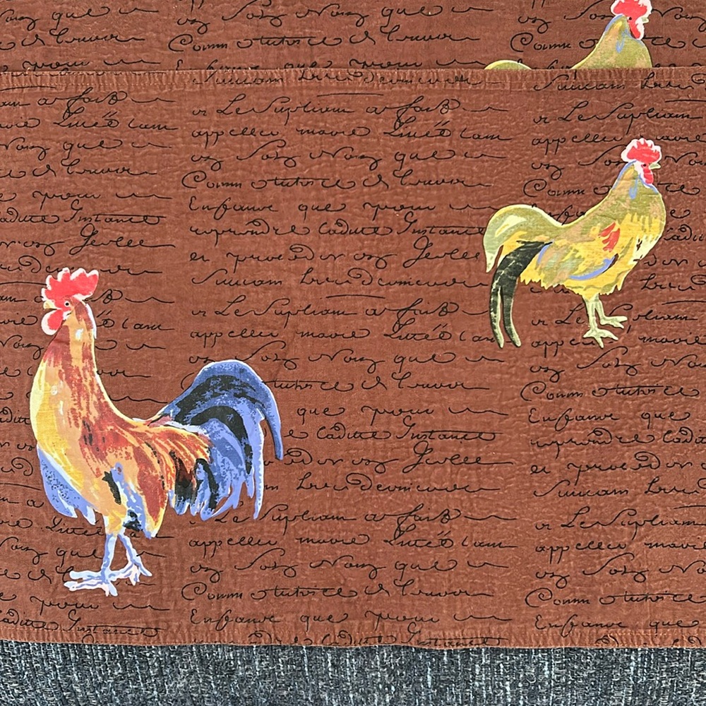 Vintage Williams Sonoma rooster brown placemats lot of 4